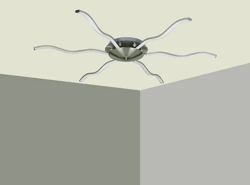 Produktbild TRANGO LED Deckenleuchte, 3133 Design LED-Deckenleuchte Serie *WAVE* 6 Flammen 3-Stufen dimmbar in Wellenform Deckenstrahler 6x 5 Watt LED Modul I 6x 500 Lumen I 3000K warmweiß I Nickel matt & Chrom, Wohnzimmer Lampe I Bürolampe