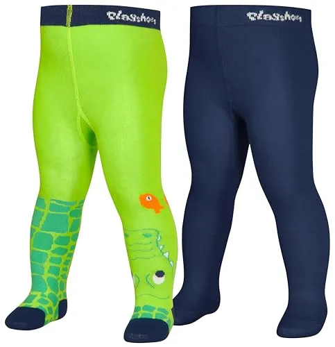 Playshoes Strumpfhose Unisex Kinder Strumpfhose, Krokodil 2er Set, 86/92