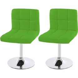 Drehstuhl Kavala 2er-Set - Esszimmerstuhl in grün mit Kunstleder und Chrom - Stühle - 360° drehbar und extradicke Polsterung für höchsten Komfort, ideal für Essbereich und Homeoffice. Rutschsicher und modern im Design.