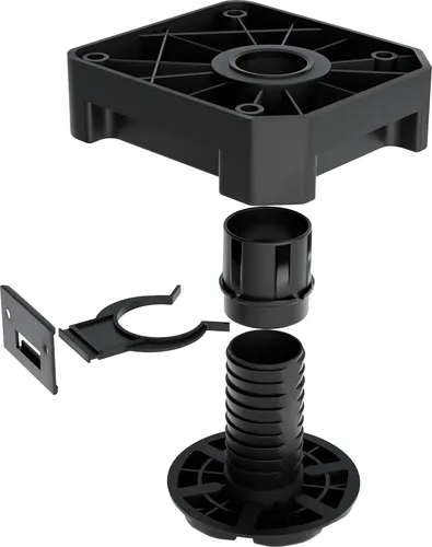 Verstellbare Küchenfüße 50-75 mm - 4er Set - Tischbeine aus robustem Kunststoff, höhenverstellbar von 50 bis 75 mm, ideal für individuelle Möbelanpassungen und hohe Stabilität mit bis zu 500 kg pro Fuß.