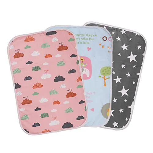 Wasserdichte Wickelunterlage, 3 Stück Tragbare Wasserdicht Waschbare Wickelunterlage 50 * 70cm Baby Changing Mat für Indoor/Outdoor/Reisen