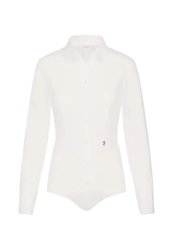 Klassische Bluse SEIDENSTICKER Damen, Slim Fit in Weiß - Elegante Slim Fit Bluse aus 96% Baumwolle, ideal für Business-Outfits. Pflegeleicht und figurbetont mit Hemdblusenkragen – für einen zeitlos-chicen Look.