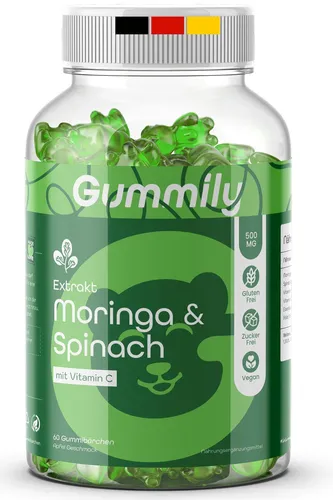Gummily® Moringa Extrakt Gummibärchen mit Spinat Extrakt - Moringa oleifera