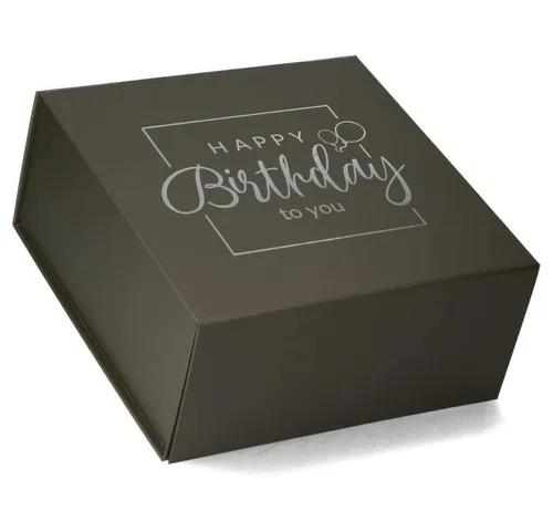 Produktbild ideas in Boxes Geschenkbox Happy Birthday Geschenkkarton, Premium Magnetbox, Geschenkverpackung für Geburtstag mit Schriftzug