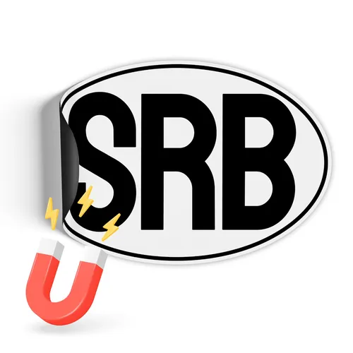 Länderkennzeichen 17,5x11,5cm nach DIN EU-Norm Magnetschild RV005-38 Serbien