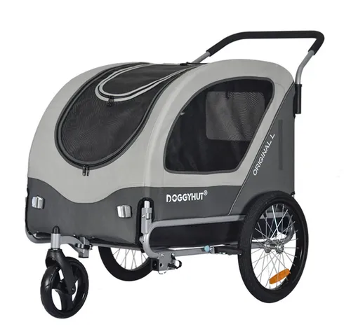TIGGO Fahrradhundeanhänger DOGGYHUT Fahrradanhänger & Hundebuggy bis 35kg Hundeanhänger, Joggerfunktion