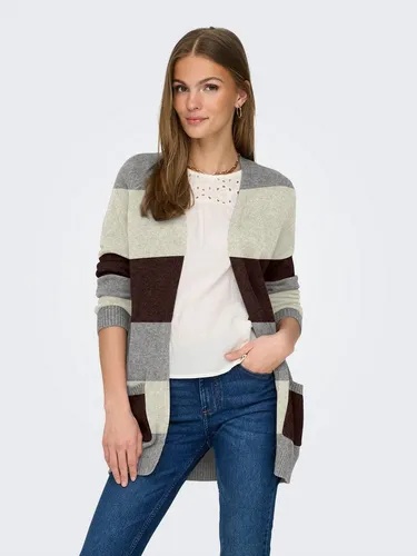 ONLY Strickjacke ONLLESLY L/S Open Cardigan KNT NOOS in Grau - Modische Strickjacke in Medium Grey Melange mit kühlenden und pflegeleichten Eigenschaften, ideal für jeden Anlass. Perfekt für den Frühling!