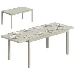 Ausziehbarer Gartentisch Aluminium 154/214 x 85 cm für 8-10 Personen - Eleganter, ausziehbarer Gartentisch aus Aluminium für gesellige Runden. Perfekt für 8-10 Personen, leicht und robust, ideal für jede Gartenparty.