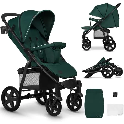 LIONELO Annet Buggy bis 22 kg mit Liegefunktion - Buggys mit Liegefunktion, ideal für komfortable Ausflüge mit Ihrem Kind. Ausgestattet mit EVA-Schaumrädern, Moskitonetz und umfangreichem Zubehör für höchsten Komfort.