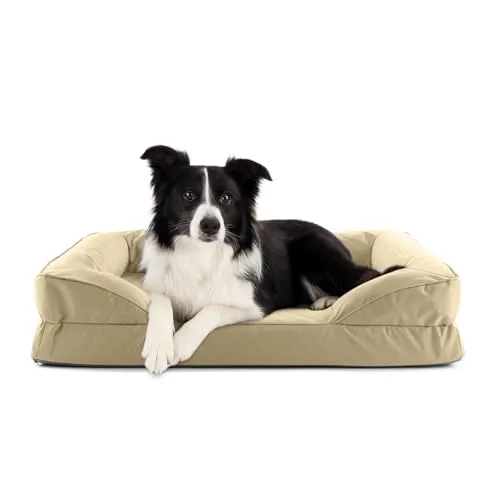 Lumaland orthopädisches Hundebett Outdoor & Indoor 90x65 cm - Bequemes Hundebett mit wasserfester Hülle und rutschfestem Boden – ideal für drinnen und draußen. Waschbare Schaumstofffüllung für einfache Pflege und hohen Komfort.