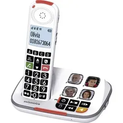 Swissvoice Xtra 2355, Weiss - Komfort-Telefon mit großen Tasten - Telefon mit großen Tasten und gut hörbarem Klingelton, ideal für Senioren und Menschen mit Hörbeeinträchtigungen.