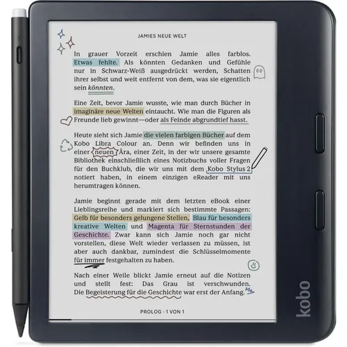 Kobo Libra Colour E-Book-Reader mit Stylus 2 in schwarz von Kobo