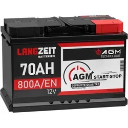 AGM Batterie 70Ah 12V von LANGZEIT Batterien