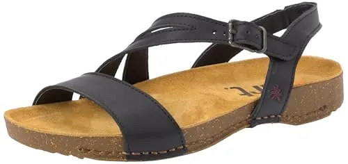 ART Damen 1045 I Breathe Sandale, Nappa, Schwarz, 37 EU - Wanderschuhe mit verstellbarem Verschluss, ideal für Komfort und Halt bei Outdoor-Aktivitäten. Die Kombination aus Gummi und Kork sorgt für eine robuste Sohle.