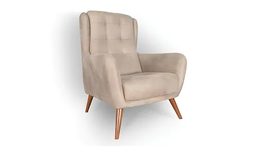 Chesterfield Sessel Club Sofa Einsitzer Couch Polster Möbel Beige Relax
