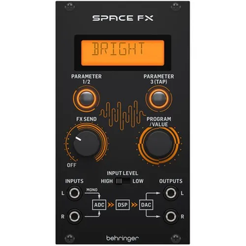 Behringer Space FX - 24-Bit Stereo Multi-Effekt Modul - Synthesizer & Soundmodule mit 32 wählbaren Effekt-Algorithmen und editierbaren Parametern für kreative Klanggestaltung.