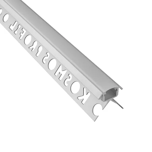 C-T77 LED Premium Fliesenprofil Ecke aussen 12mm silber - 1m milky