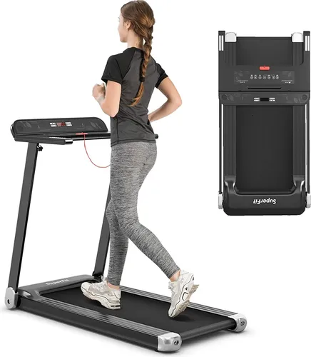 COSTWAY Elektrisches Laufband App-kontrolliert | Bluetooth|3 Modi 12 voreingestellte Programme | LED Display | 0-12km/h | klappbar | bis 90kg belastbar | inkl. Sicherheitsschlüssel