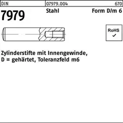 Zylinderstift DIN 7979 - D 25 x 70, gehärteter Stahl mit Innengewinde - Zubehör Befestigungstechnik, robuster Zylinderstift aus gehärtetem Stahl für zuverlässige Verbindungen, Toleranz m6.