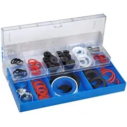 Cornat Dichtungssortiment mit 87 Teilen - Sanitärinstallation: Umfassendes 87-teiliges Set für alle Dichtungsbedarfe, perfekt organisiert im praktischen Sortimentskasten für einfache Handhabung und schnellen Zugriff.