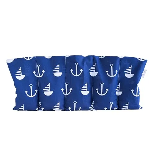 LOOLAY Kirschkernkissen Mikrowelle 50x20 cm – Wärmekissen Bio Baumwolle – Kirschkern Kissen mit 5 Kammern – Ideal bei Muskelverspannungen und Menstruationsbeschwerden (anker)