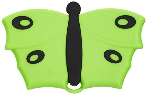 V7 Hand-Bürste, Fusselbürste, Kleider-Bürste, Polster-Bürste, mit V-förmigen Borsten, im Schmetterlings-Look, grün