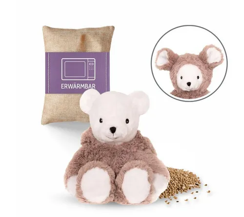 Habibi Plush Premium Wärmekissen Mausbär - Heizkissen und Kuscheltier in einem, mit natürlicher Hirsefüllung und entspannendem Duft. Ideal zur Wärme- und Kältetherapie für Groß und Klein.