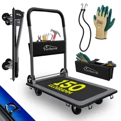 Klappbarer Transportwagen 150 kg in schwarz von TroniTechnik