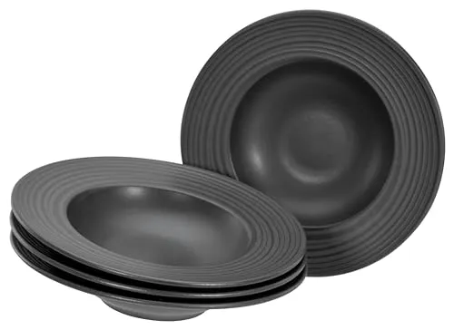 CreaTable Lava Stone Teller Set (4 x, 27 cm) in schwarz von CreaTable