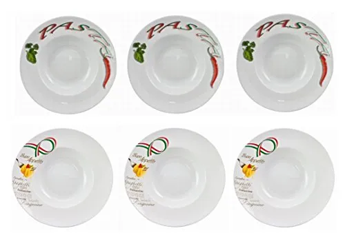 Retsch Arzberg Pastateller mit Dekor Ø 30cm, Porzellan (6 Stück)