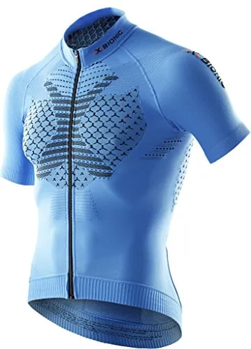 X-Bionic twyce Short Full Zip Fahrrad Trikot Damen, Blau (French Blue/Black), S