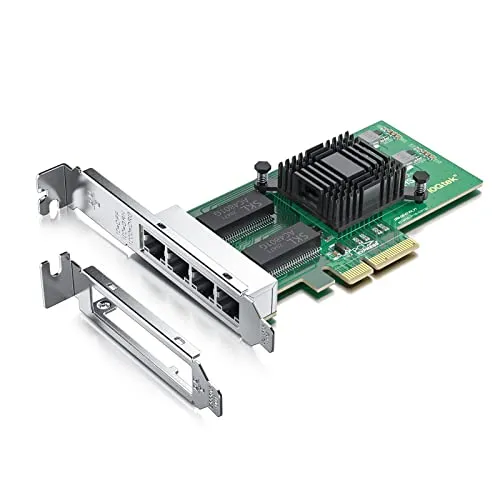 10Gtek® 1000Mbps Gigabit Ethernet Converged Network Adapter (NIC) | mit Intel 350 Chip | Ethernet PCI Express NIC Network Card | Quad Copper RJ45 Ports | PCI Express 2.1 X4 | Compare to Intel I350-T4