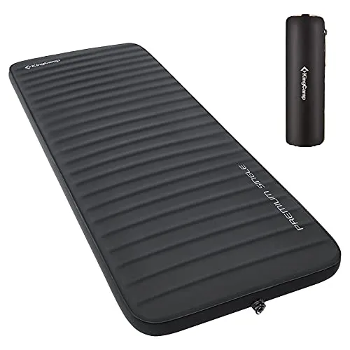 KINGCAMP Luftbett Premium Single Isomatte - Isomatten, selbstaufblasend und komfortabel dank TPU-beschichtetem 3D-Stretch-Gewebe für optimalen Schlafkomfort beim Camping.
