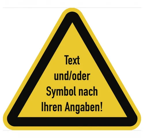 Dreifke Hinweisschild Warnzeichen - Text und/oder Symbol nach Ihren Angaben, Folie, 100 mm S, Aufkleber (Folie)