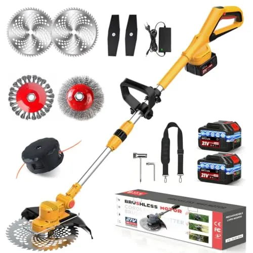 ZHHR Akku-Rasentrimmer für Makita-Akkus, 21V – 4-in-1 Freischneider mit Teleskopstiel