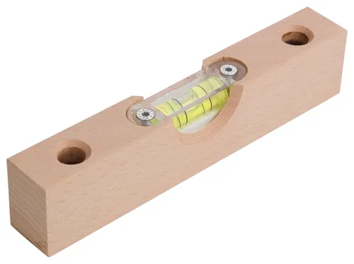 Mini Wasserwaage Waage mit 2 Stiftlöchern Schreibtisch - Deko Holzwasserwaage