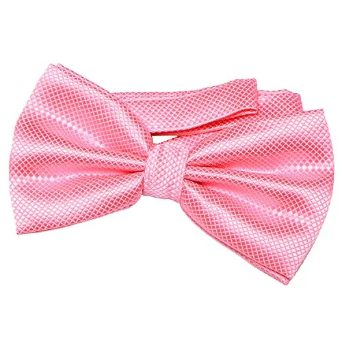 DonDon Herren Fliege 12 x 6 cm gebunden mit Hakenverschluss und größenverstellbar für besondere Anlässe pink