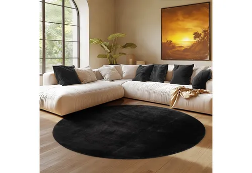 SIMPEX24 Teppich Unicolor in schwarz von SIMPEX24