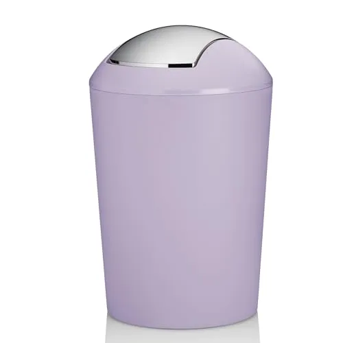 kela Kosmetikeimer violett 1,7l, Minimülleimer Badezimmer mit Schwingdeckel, Kunststoff, MARTA, kleiner Tischmülleimer pastellviolett matt