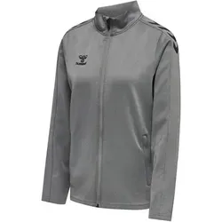 Hummel hmlCORE XK POLY ZIP SWEAT WOMAN - Grau Melange - XL - Sportjacke mit BEECOOL® Technologie für Atmungsaktivität und Komfort. Der Frontreißverschluss und der schützende Kragen machen sie ideal für jedes Training, drinnen oder draußen.