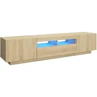 vidaXL TV Schrank mit LED-Leuchten - TV-Halterungen mit modernem Design, RGB-LED-Leuchten für stimmungsvolle Akzente und viel Stauraum für Ihre Mediengeräte.