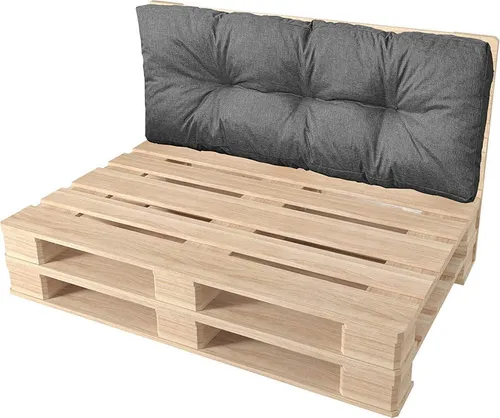 Pillows24 - Palettenkissen wasser- und UV-beständig - Rückenkissen | Polster für Europaletten 120x80 - Palettenmöbel - Outdoor/Indoor, Dunkelgrau