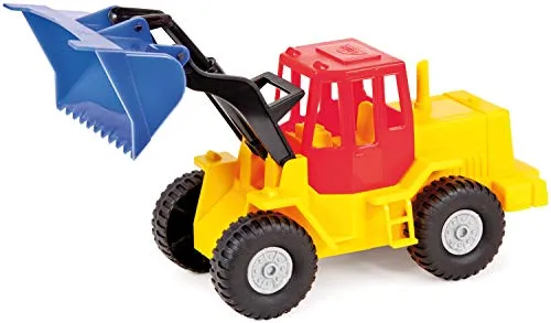 Lena SIMM Spielwaren 07252 - Profi Schaufellader, Baustellenfahrzeug ca. 27cm, robuster Radlader mit beweglicher Frontschaufel, Schaufelbagger Spielfahrzeug für Kinder, 2 Jahre, für Indoor & Outdoor