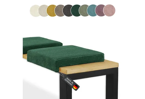Lycce Bankauflage Klemmkissen 1 Leiste - Hochwertige Bankauflage aus Cordstoff mit extra Polsterung, rutschfest und ideal für Bänke ab 35 cm Tiefe. Erhältlich in verschiedenen Farben.