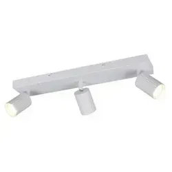 3-flammige Deckenleuchte aus Metall in Weiß, schwenkbar - Lampen mit schwenkbaren Strahlern für flexible Lichtgestaltung, ideal für Ess- oder Arbeitsplätze. Robustes Metallgehäuse in elegantem Weiß, vielseitig montierbar.