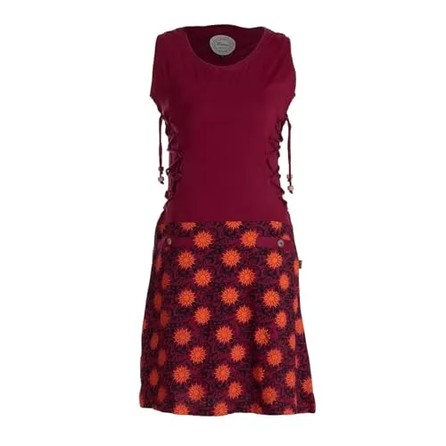 Vishes ärmelloses Damen-Kleid in Dunkelrot I Größe L (40) I Handgefertigt aus 100% Baumwolle I Kleid mit Taschen I Ideal für Frühjahr & Sommer I Nachhaltige Alternative Bekleidung