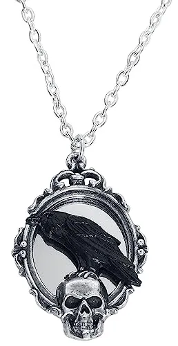 Alchemy Gothic Reflections of Poe Pendant Frauen Halskette schwarz/silberfarben Hartzinn Gothic
