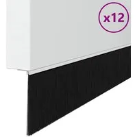vidaXL Türbürstendichtungen 12er Set Weiß 100 cm - Hochwertige Dichtungsbürsten aus Aluminium für effektiven Zugluftschutz und Energieeffizienz. Ideal für moderne Innenräume, einfach zu installieren und pflegeleicht.