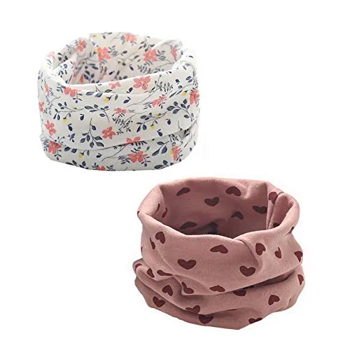 Stück Loop Kinder Baumwolle Herbst Winter Schal Baby Loop Hals Wärmer Mädchen und Junge (Mädchen A-2) 2