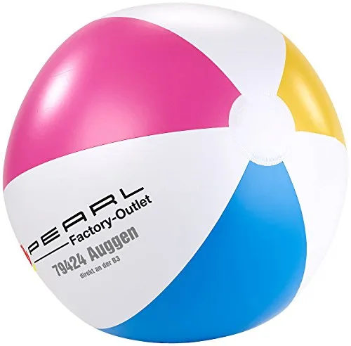 PEARL Strandball: Aufblasbarer Wasserball, Mehrfarbig, Ø 33 cm (Wasserball zum Aufblasen, Ball aufblasbar, Aufblasbare Bälle)